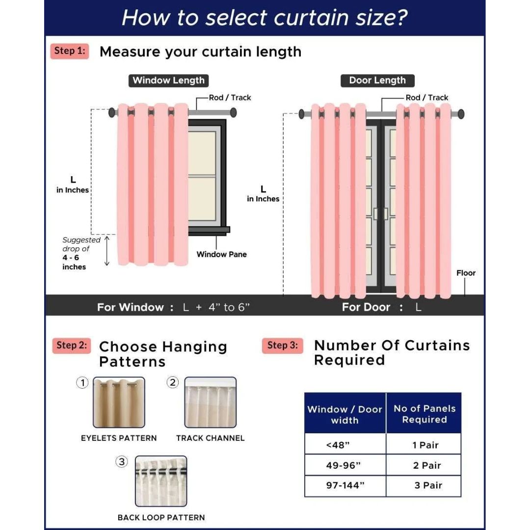 100% Cotton Room Darkening Curtains, Coneflower Blue | 7ft x 4ft | Track Channel / Tie Backs - Image 3