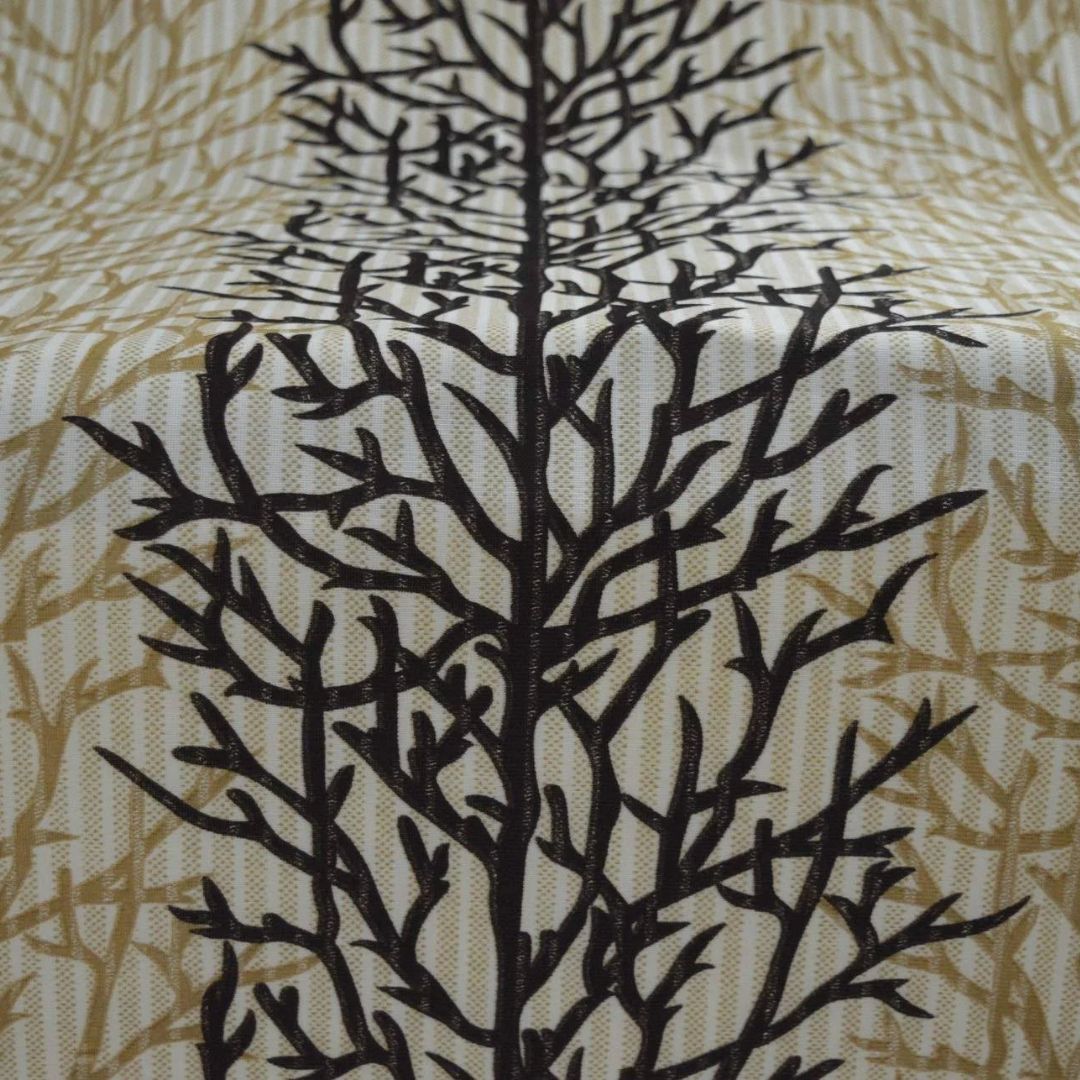 Home Sizzler Abstract 2 Piece Eyelet Polyester Door Curtain Set - 7ft, Brown - Image 4