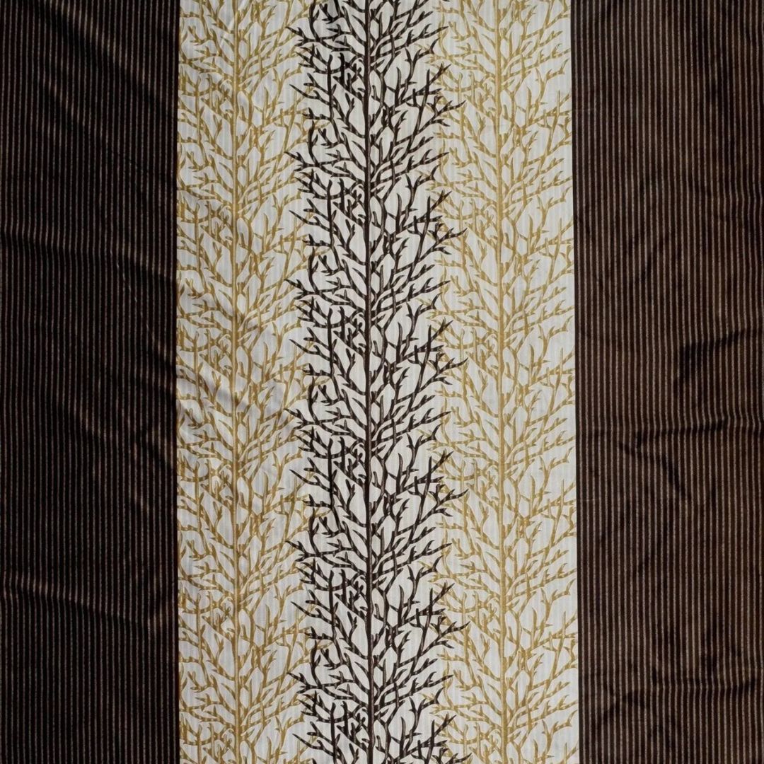 Home Sizzler Abstract 2 Piece Eyelet Polyester Door Curtain Set - 7ft, Brown - Image 5