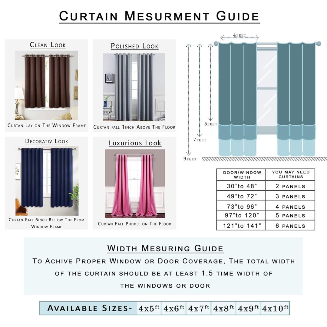 Ultimate Trends 270 GSM Room Darkening Curtains – Set of 2, Navy Blue (7x4 ft) - Image 4