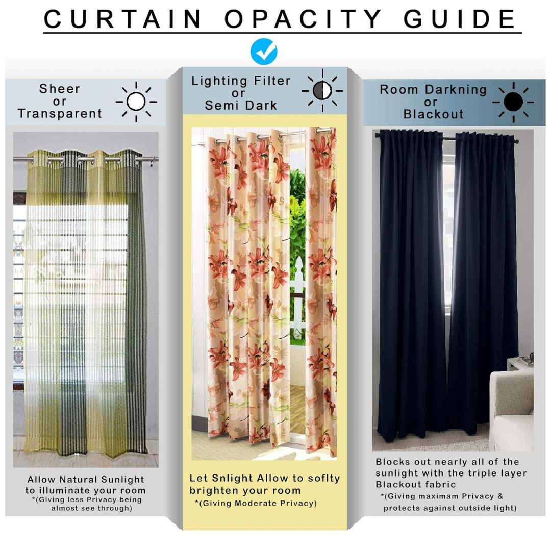 Ultimate Trends 270 GSM Room Darkening Curtains – Set of 2, Navy Blue (7x4 ft) - Image 5
