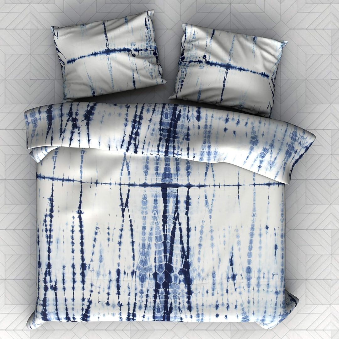 Attitude Is Everything Shibori Cotton Queen Bedsheet (108x90) with 2 Pillow Covers